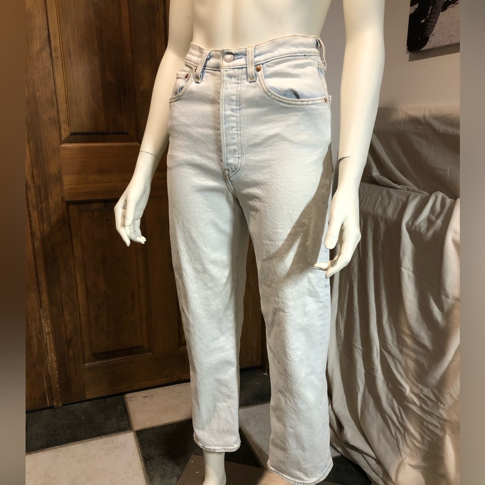 Levi's Ribcage High-Rise Acid White Women's Jeans